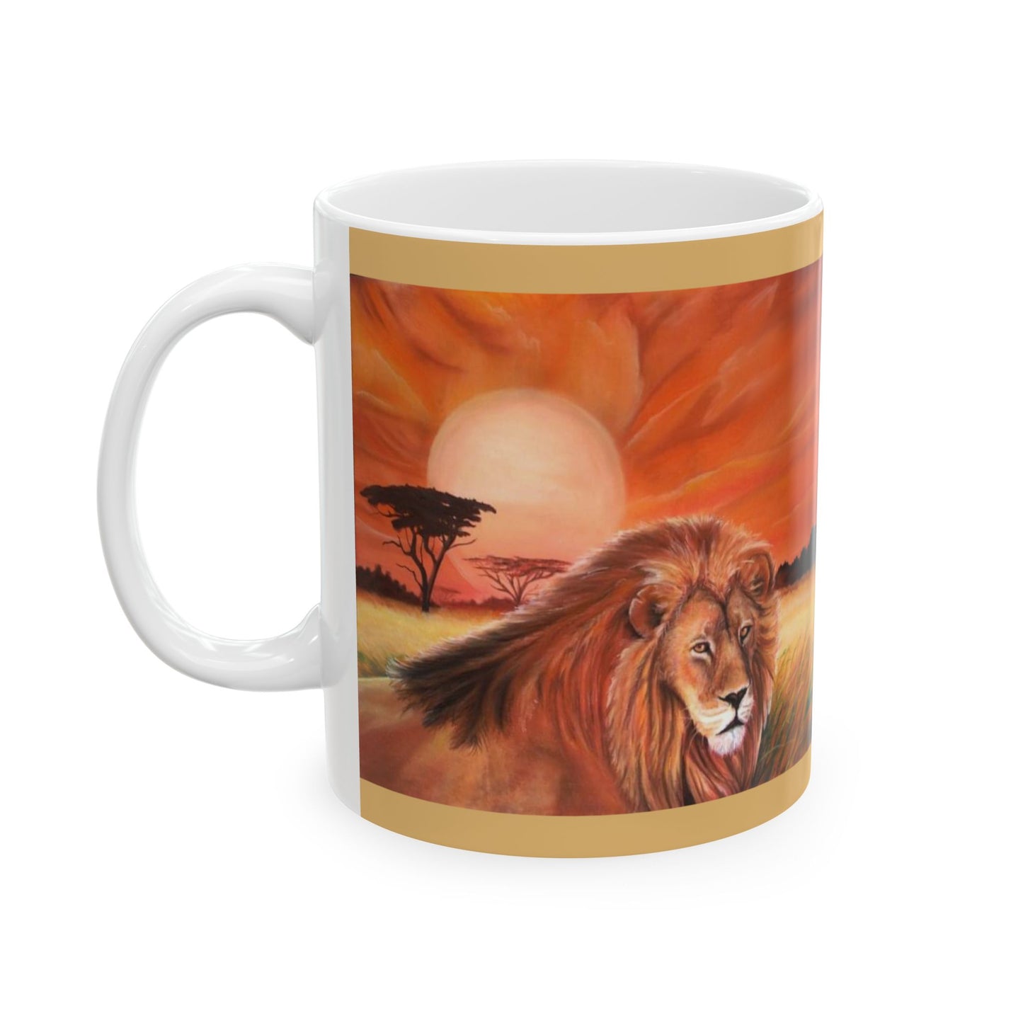 Mug - Lion in Africa Ceramic Mug (11oz, 15oz)