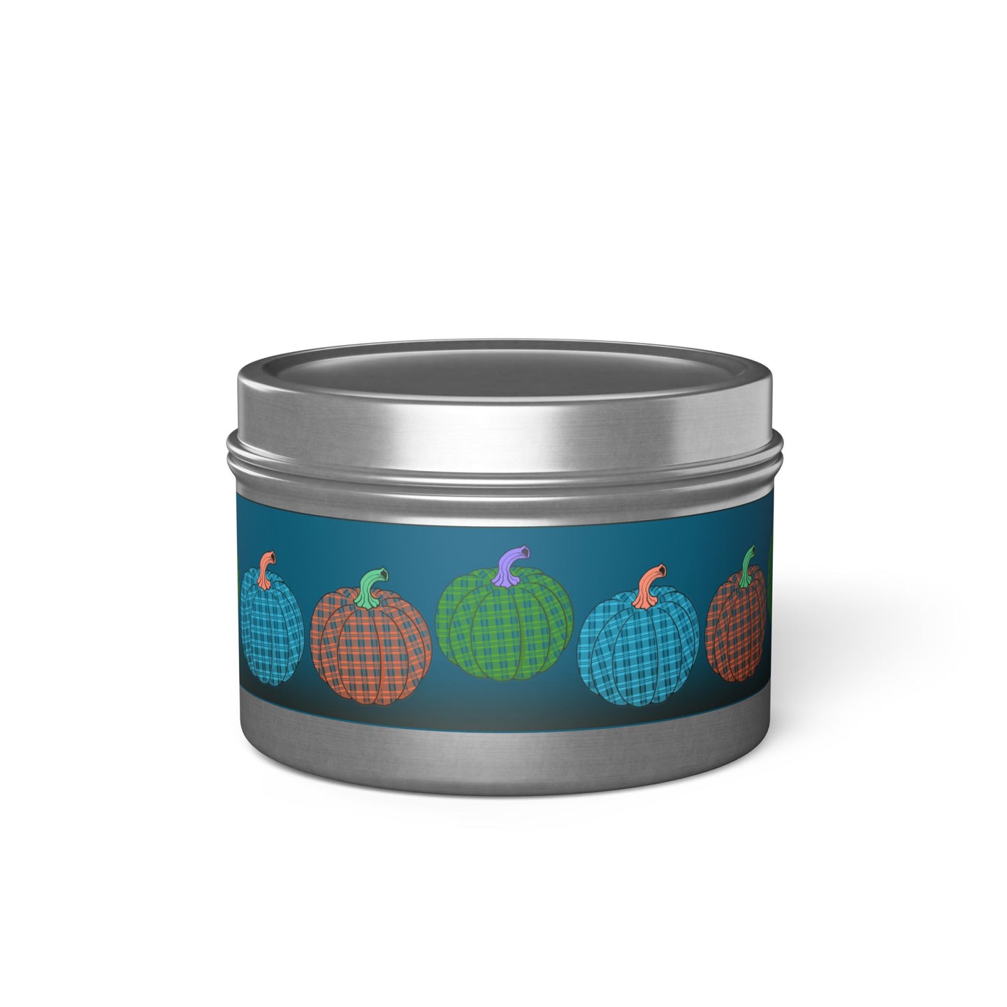 Tin Candles Plaid Pumpkins