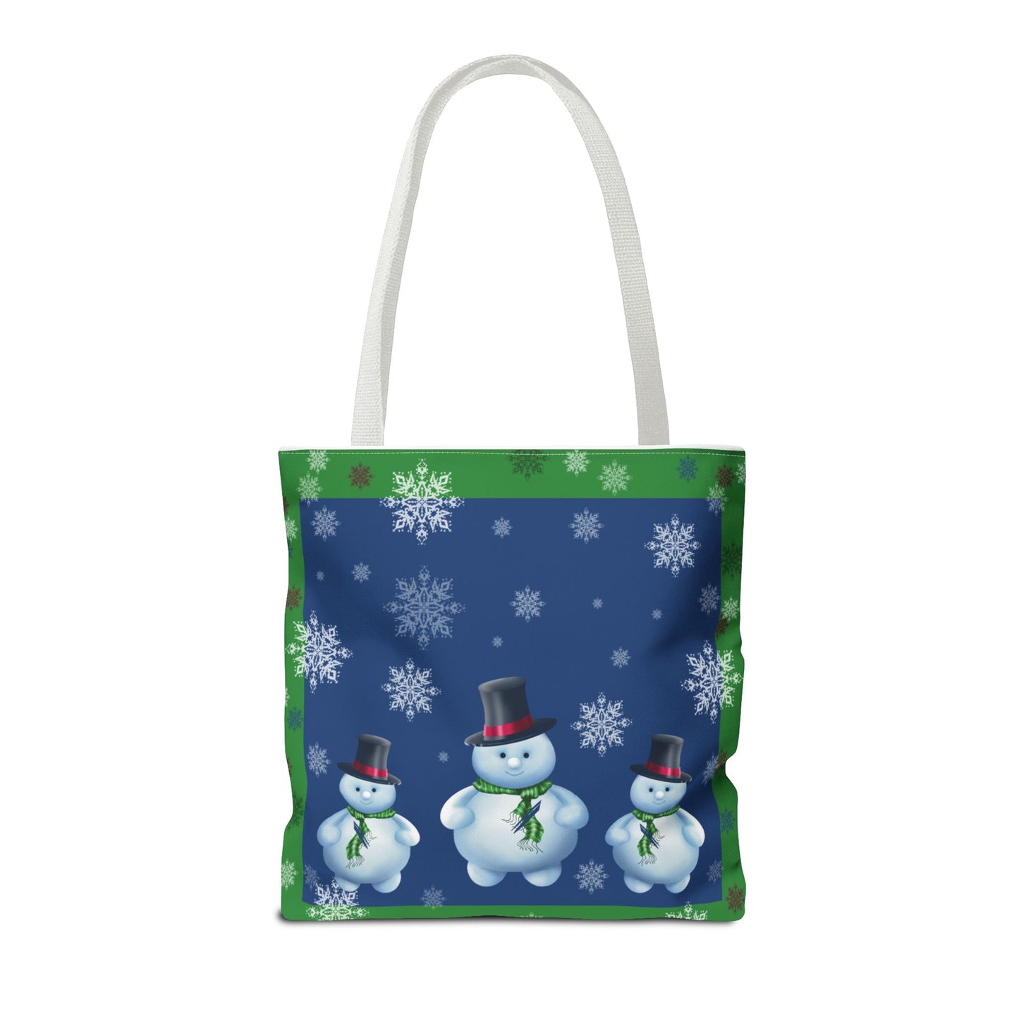 Snowman Tote Bag with Snow Flurry Scene