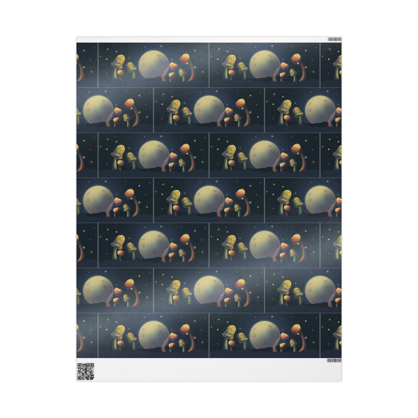 Wrapping paper - moon and mushroom gift wrap