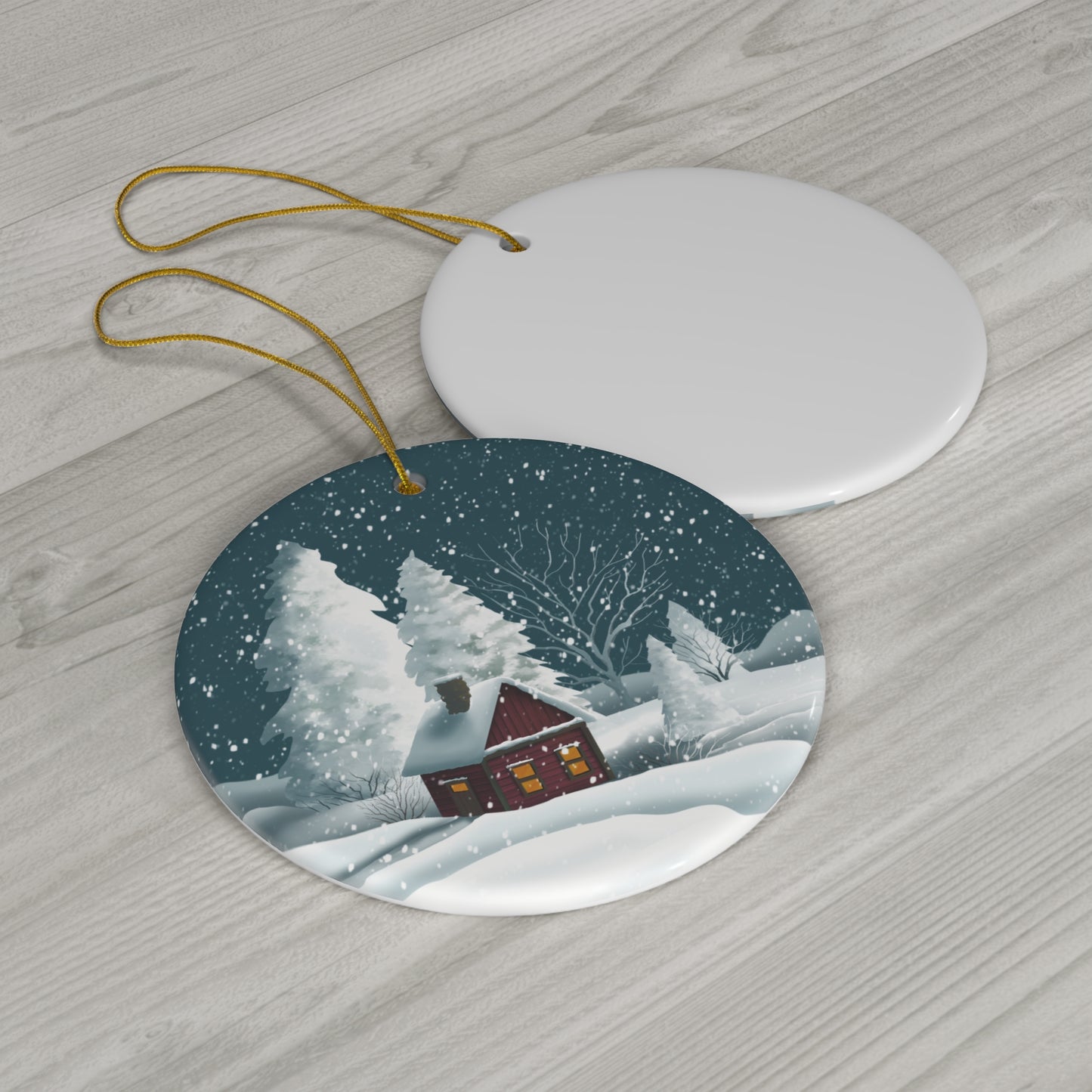 Ceramic Ornament - Snow Globe Scene