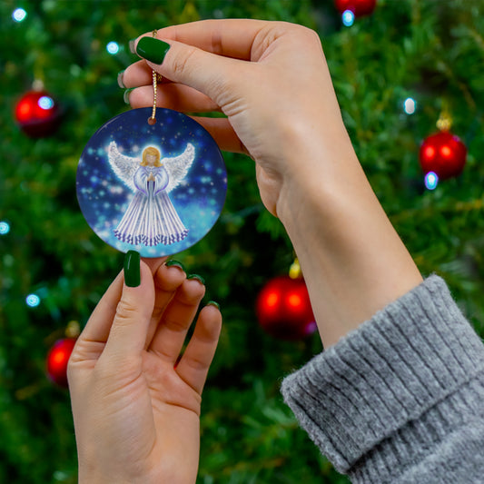 Ceramic Ornament - Glowing Angel Holiday Decoration