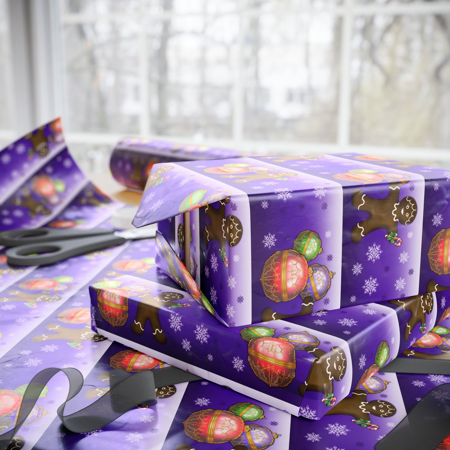 Wrapping Papers - Gingerbread Girl Holiday Design