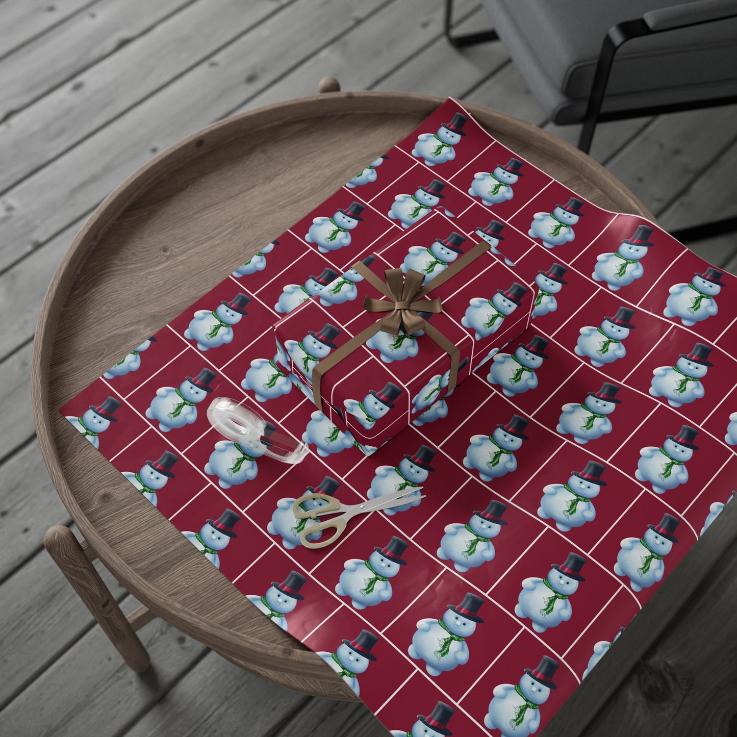 Wrapping Papers Snowman-red