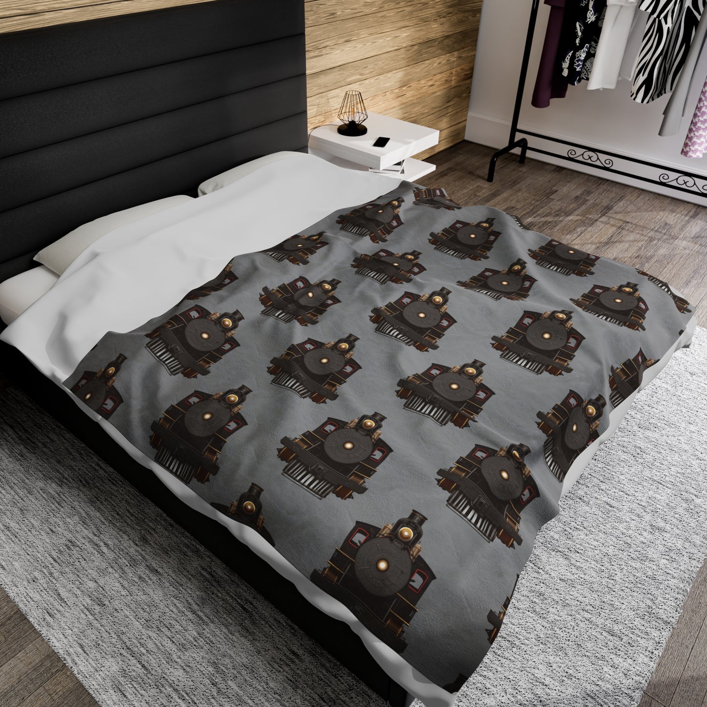 Plush Blanket - Steam Locomotive Design