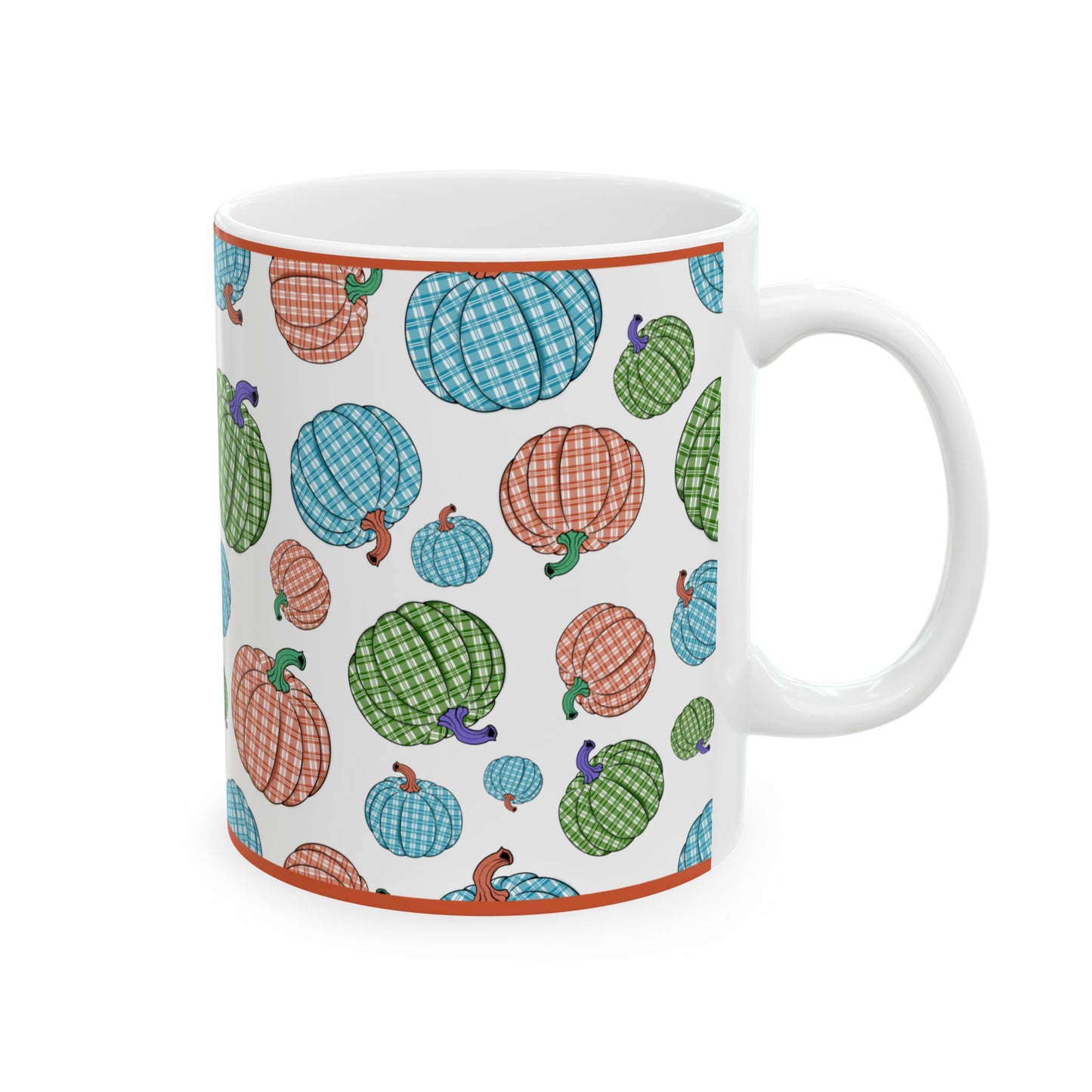 Plaid Pumpkin Mug