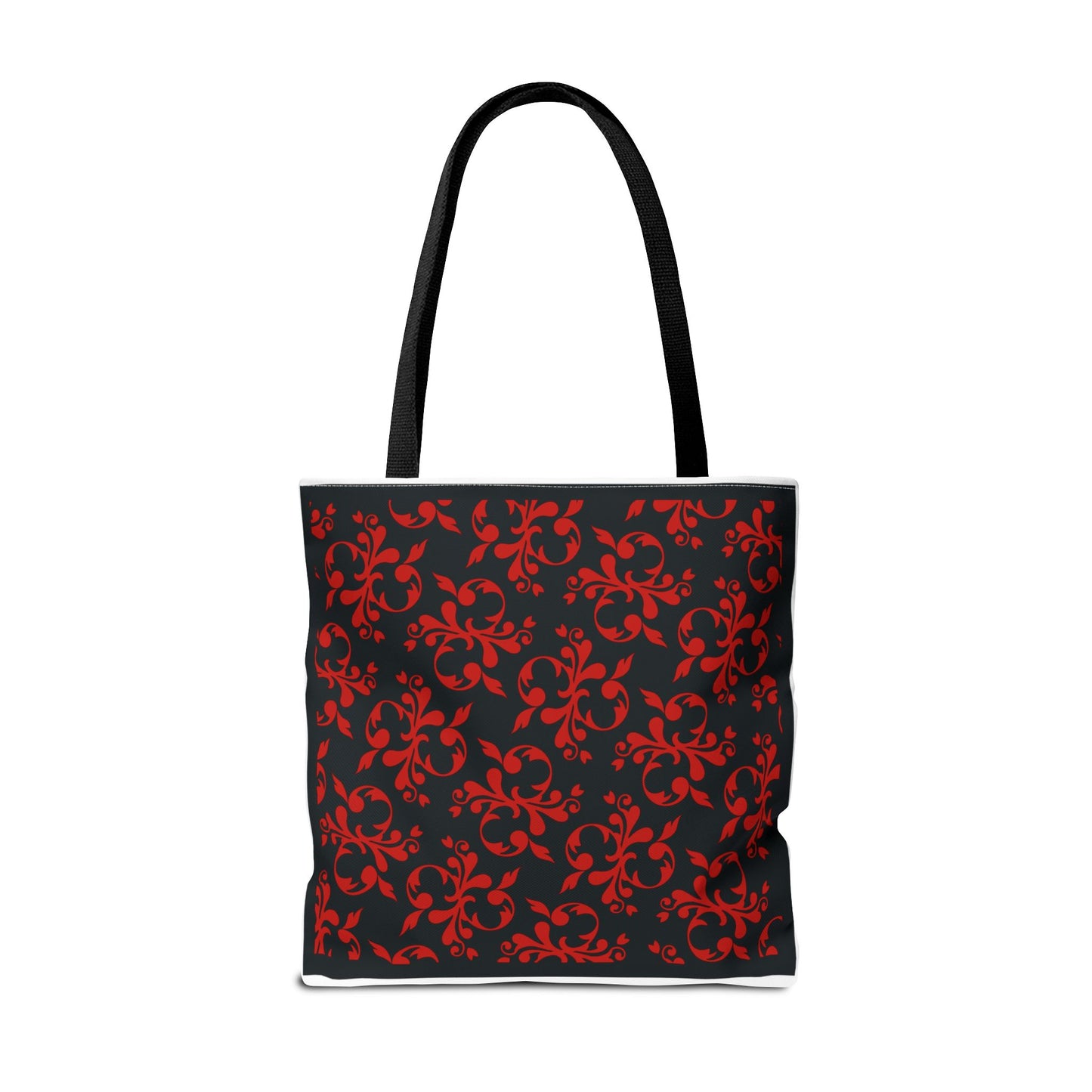 Christmas Tote Bag with Poinsettias, Pine, and Holly Design