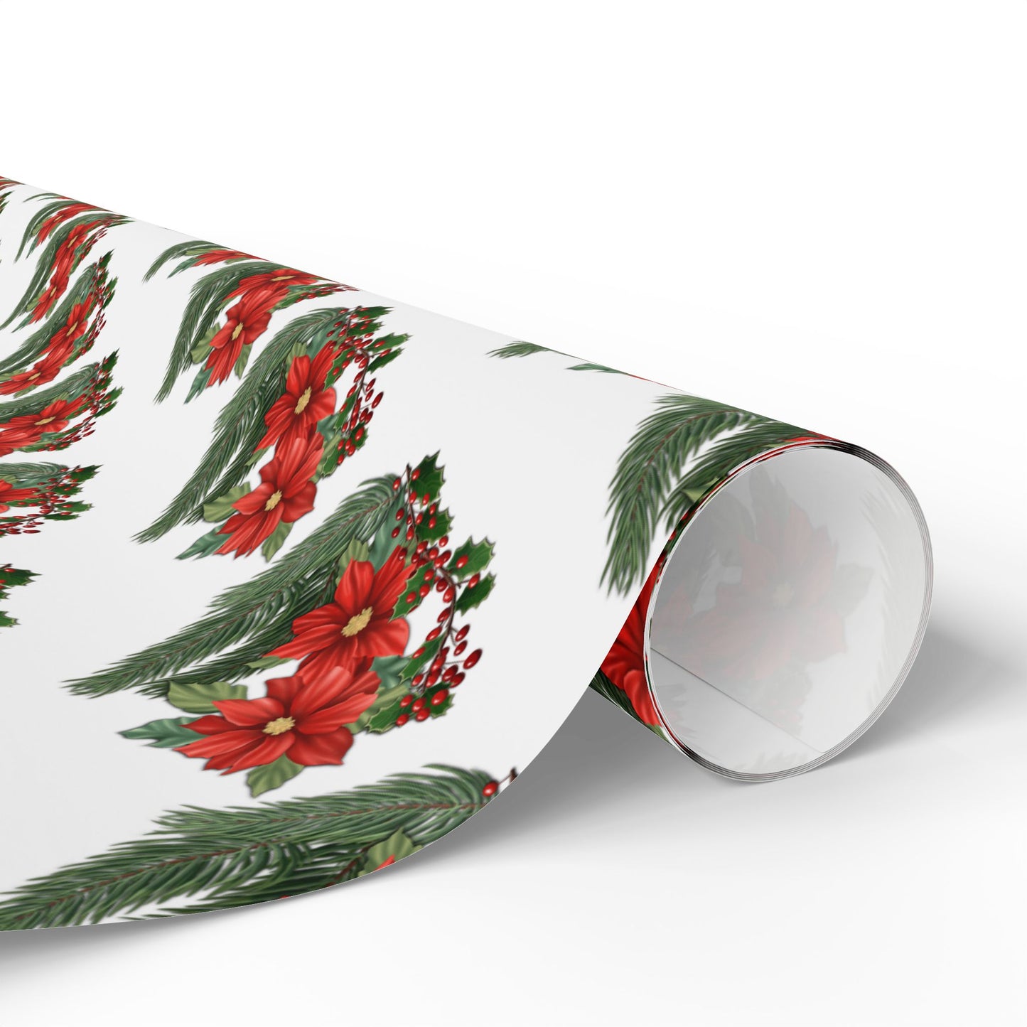 Holiday Wrapping Papers - Poinsettia, Pine and Holly Design