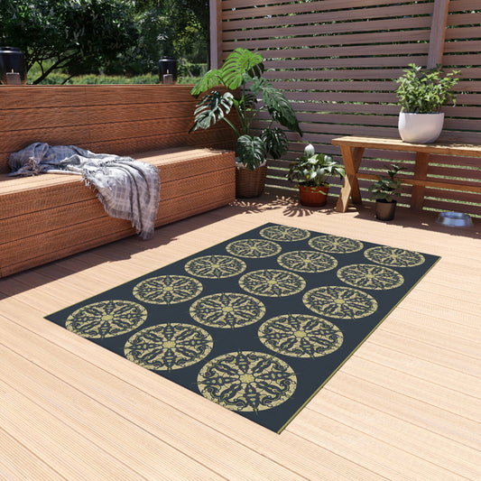 Outdoor Rug - Blue Green Design