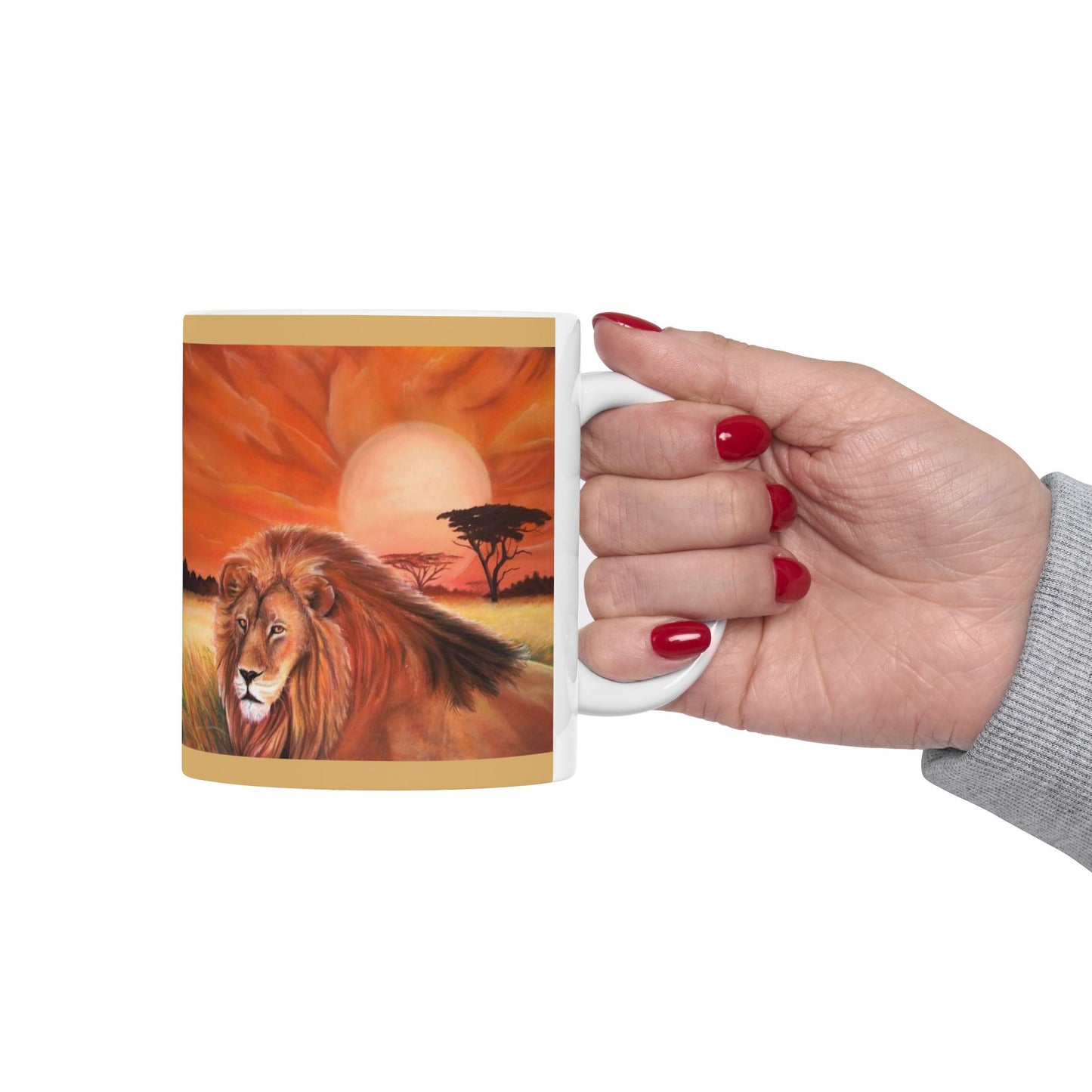 Mug - Lion in Africa Ceramic Mug (11oz, 15oz)