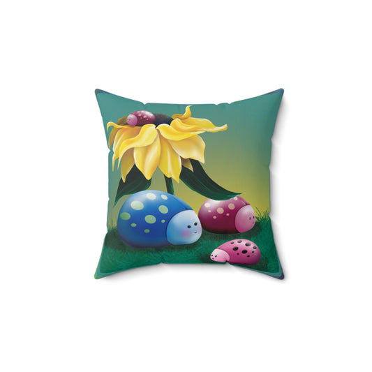 Colorful Bugs Square Pillow