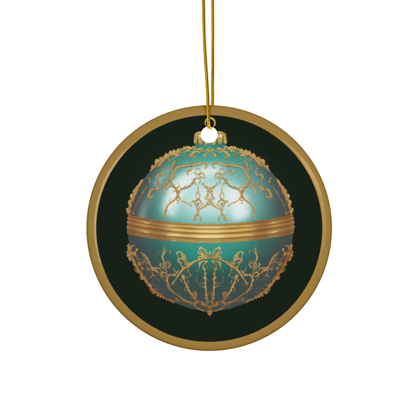 Ornament- Elegant Green and Gold