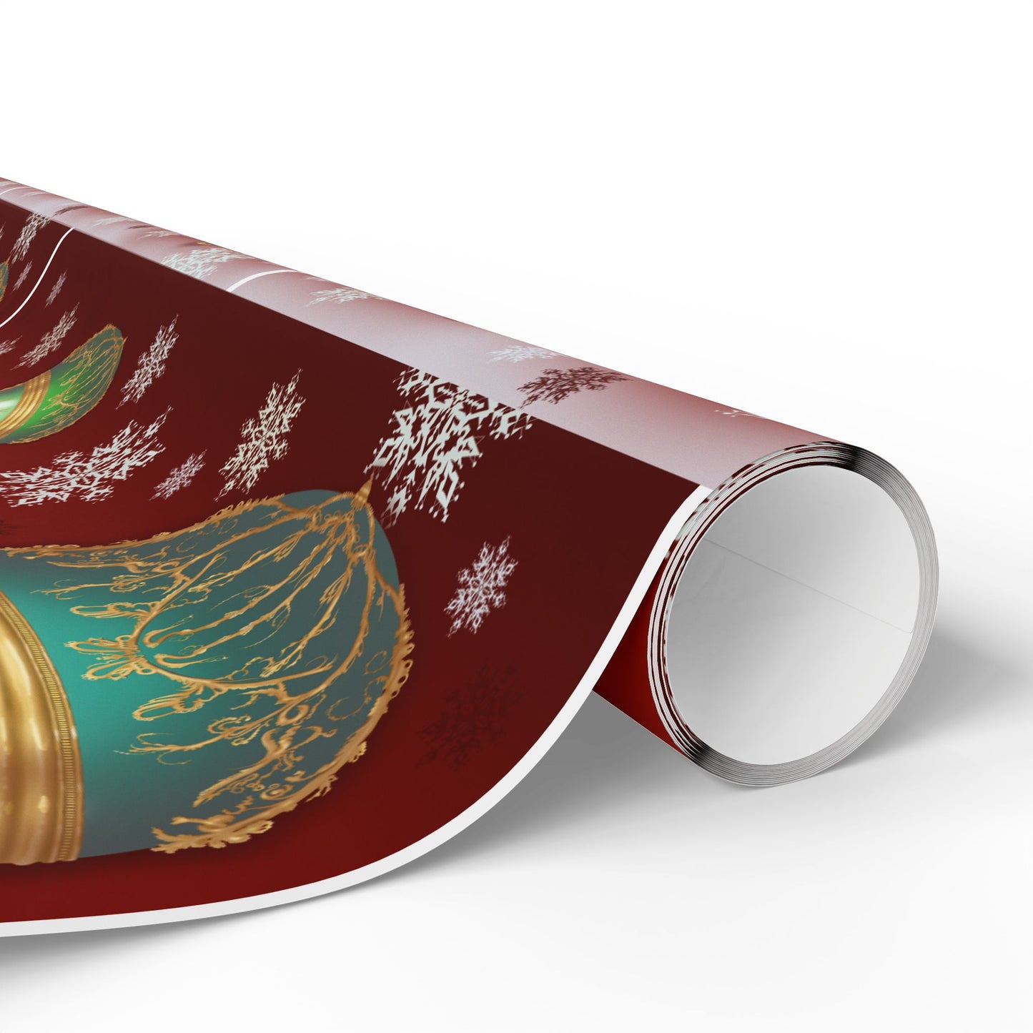 Gift Wrap Papers - Red with Christmas Ornament Design