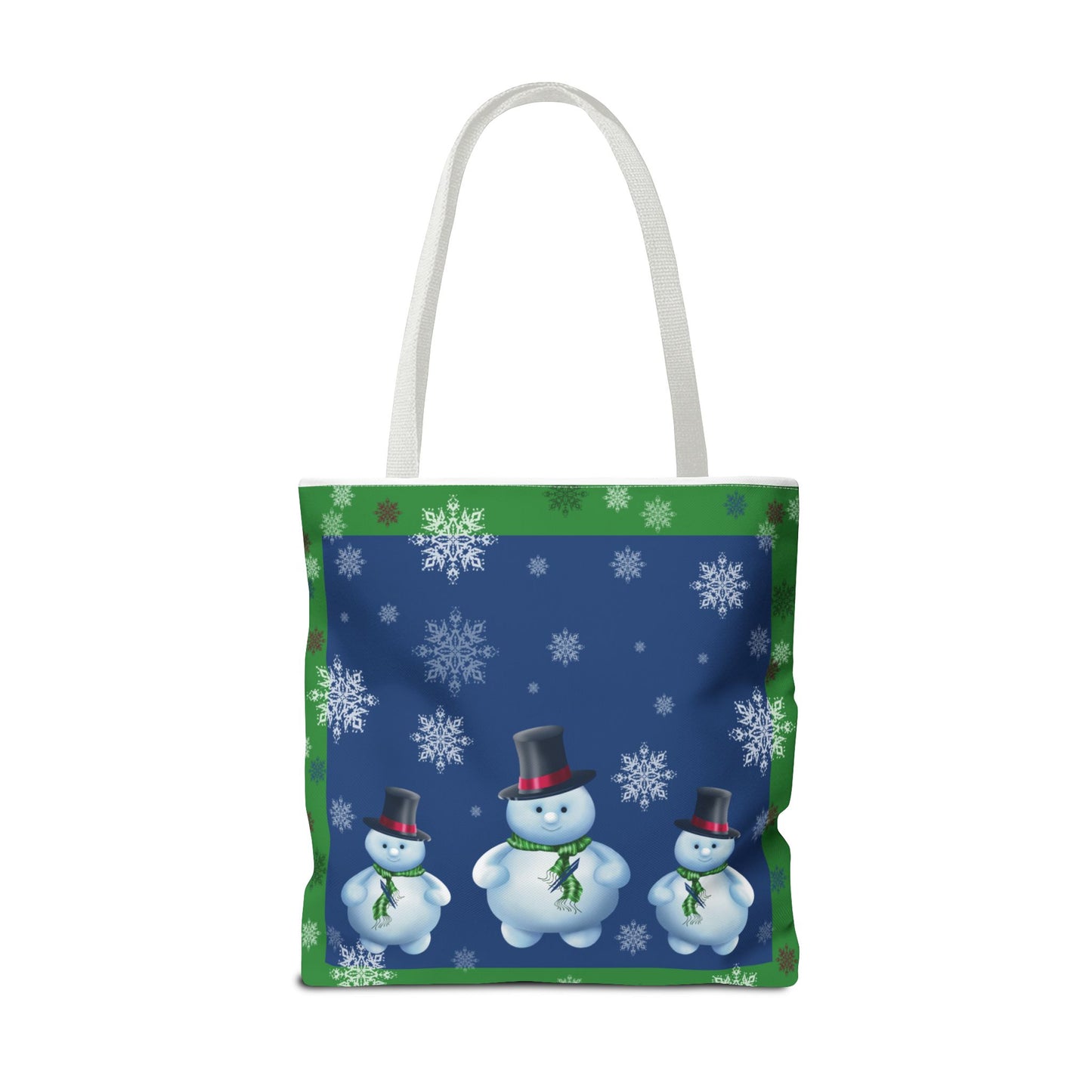 Snowman Tote Bag with Snow Flurry Scene