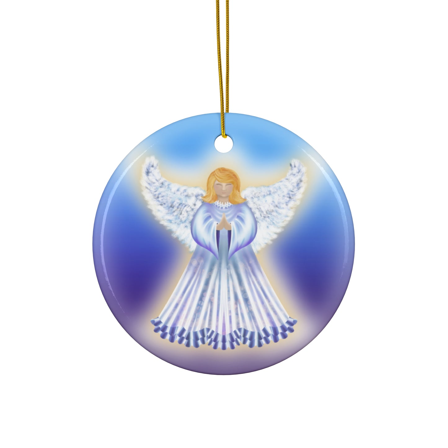 Ceramic Ornament - Glowing Angel Holiday Decoration