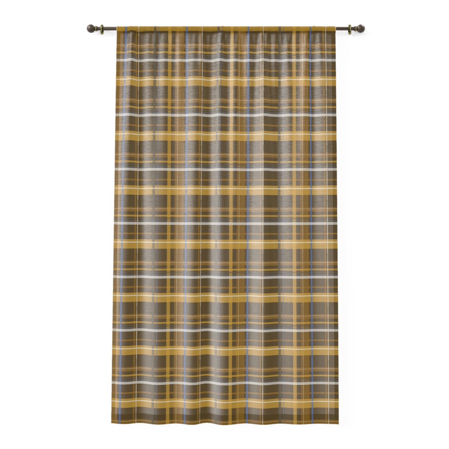 Window Curtain - Sunrise Sheep Plaid Design