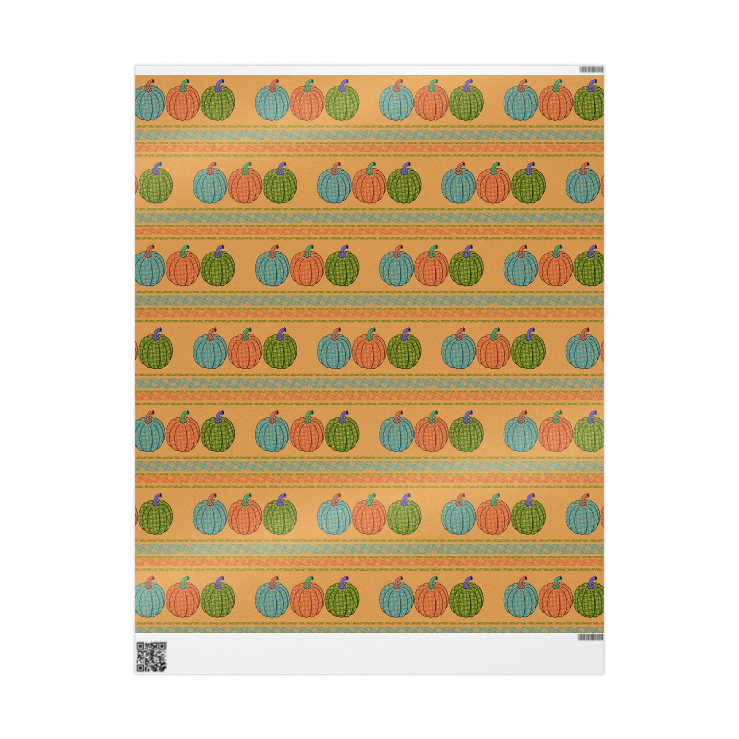 Wrapping Paper Autumn Plaid Pumpkins