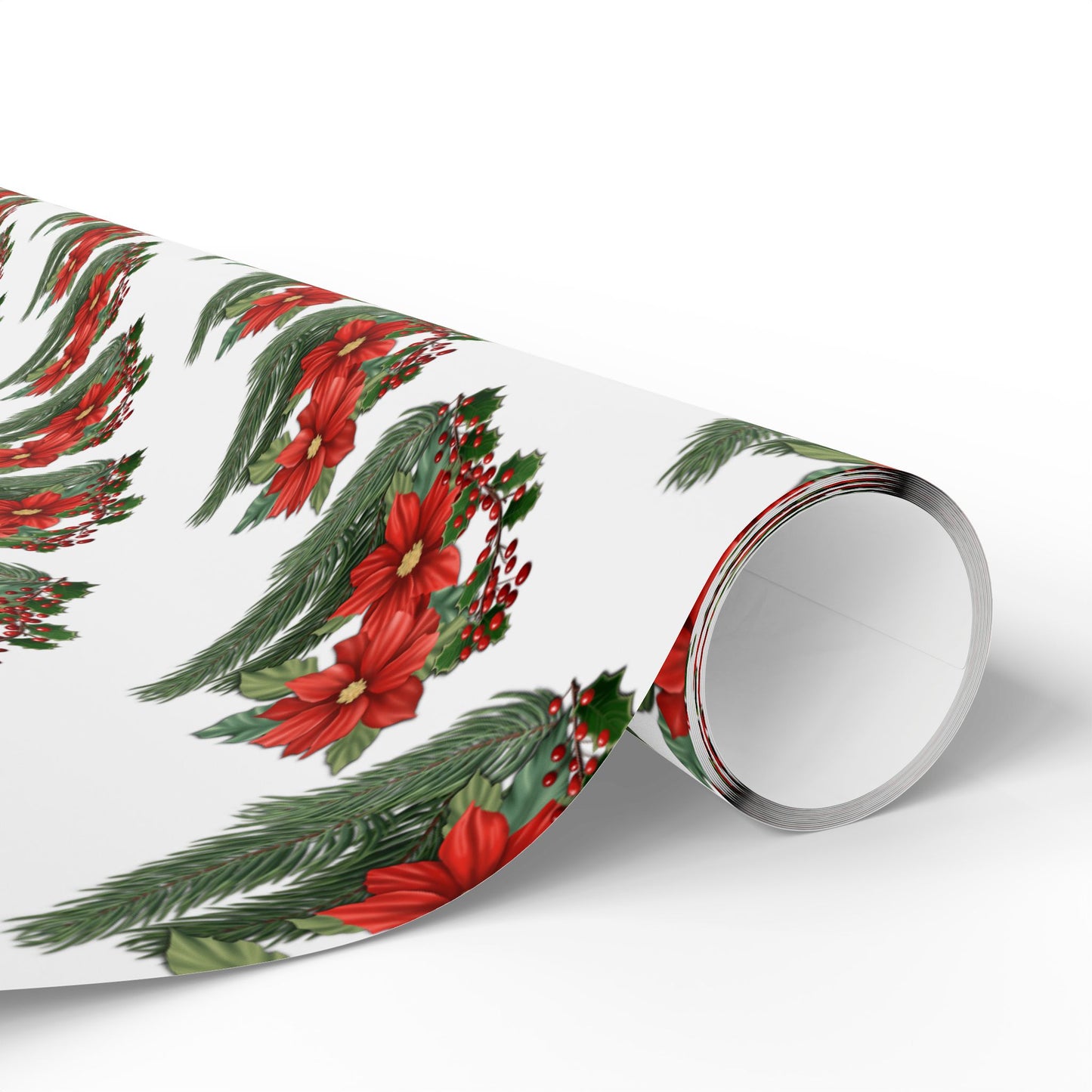 Holiday Wrapping Papers - Poinsettia, Pine and Holly Design