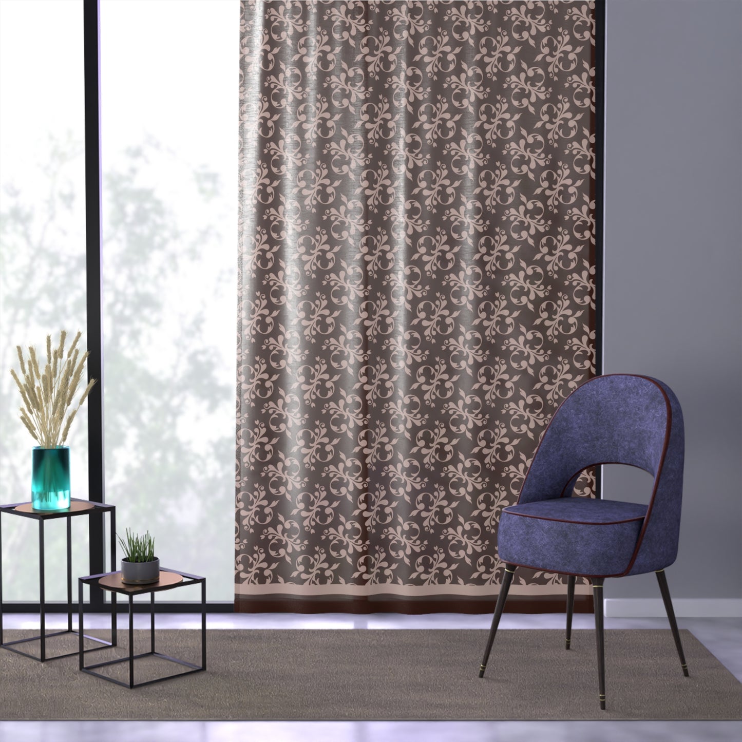 Sheer Curtain-Elegant Burgandy Design