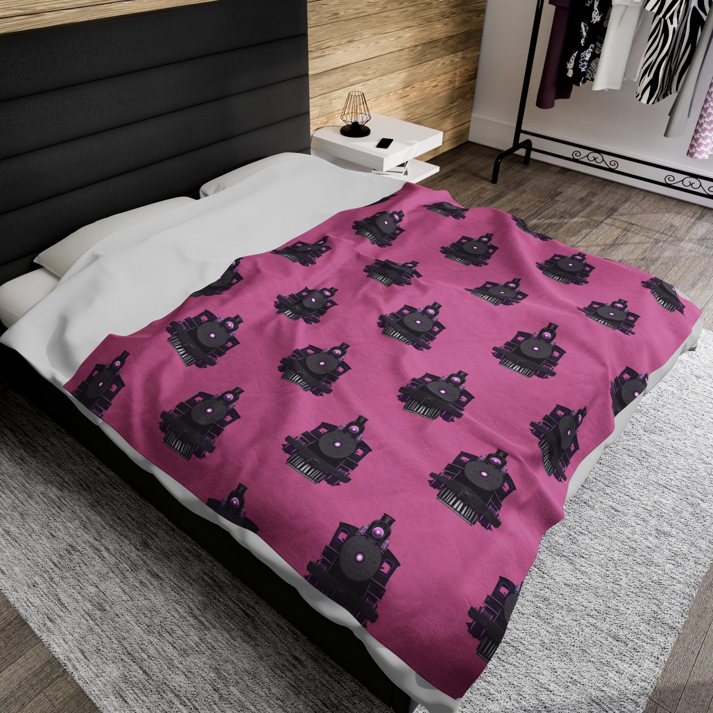 Blanket - Steam Locomotive Design-Pink