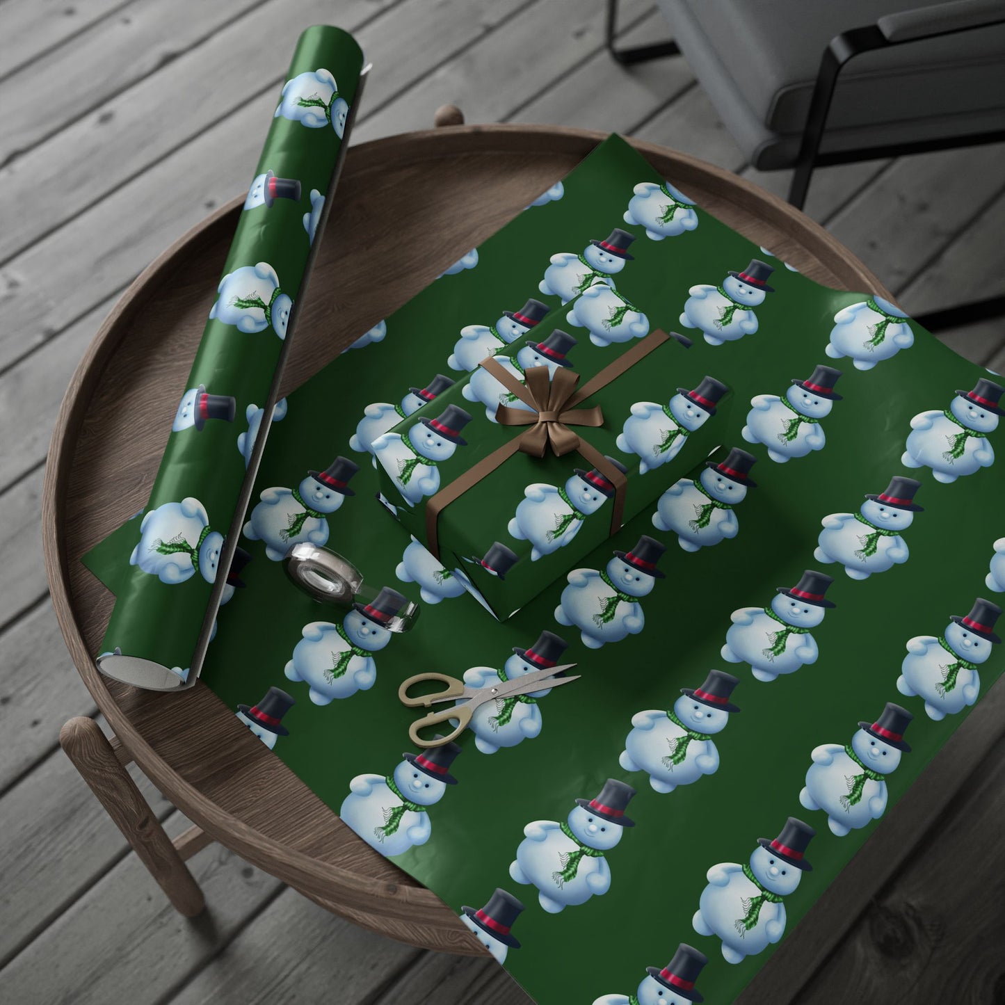 Wrapping Papers Snowman - green