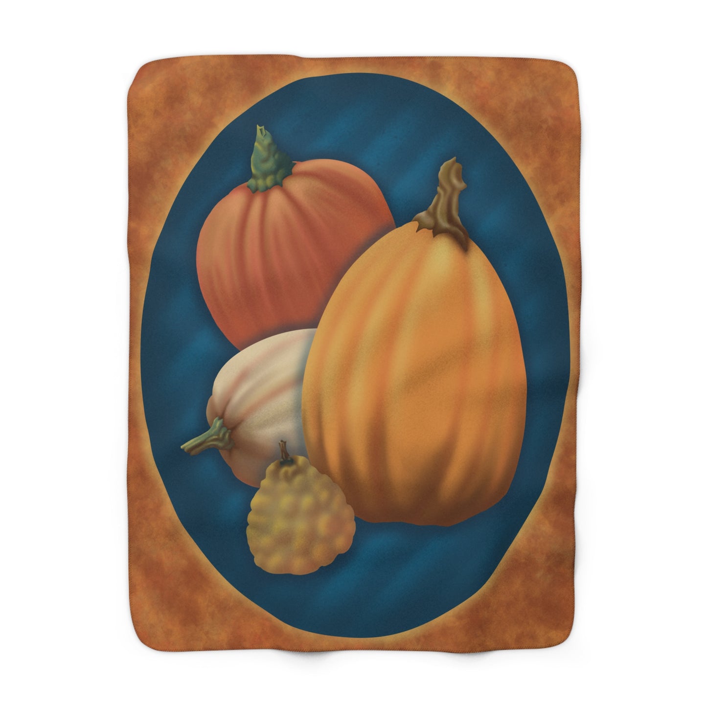 Sherpa Blanket - Golden Pumpkins Design