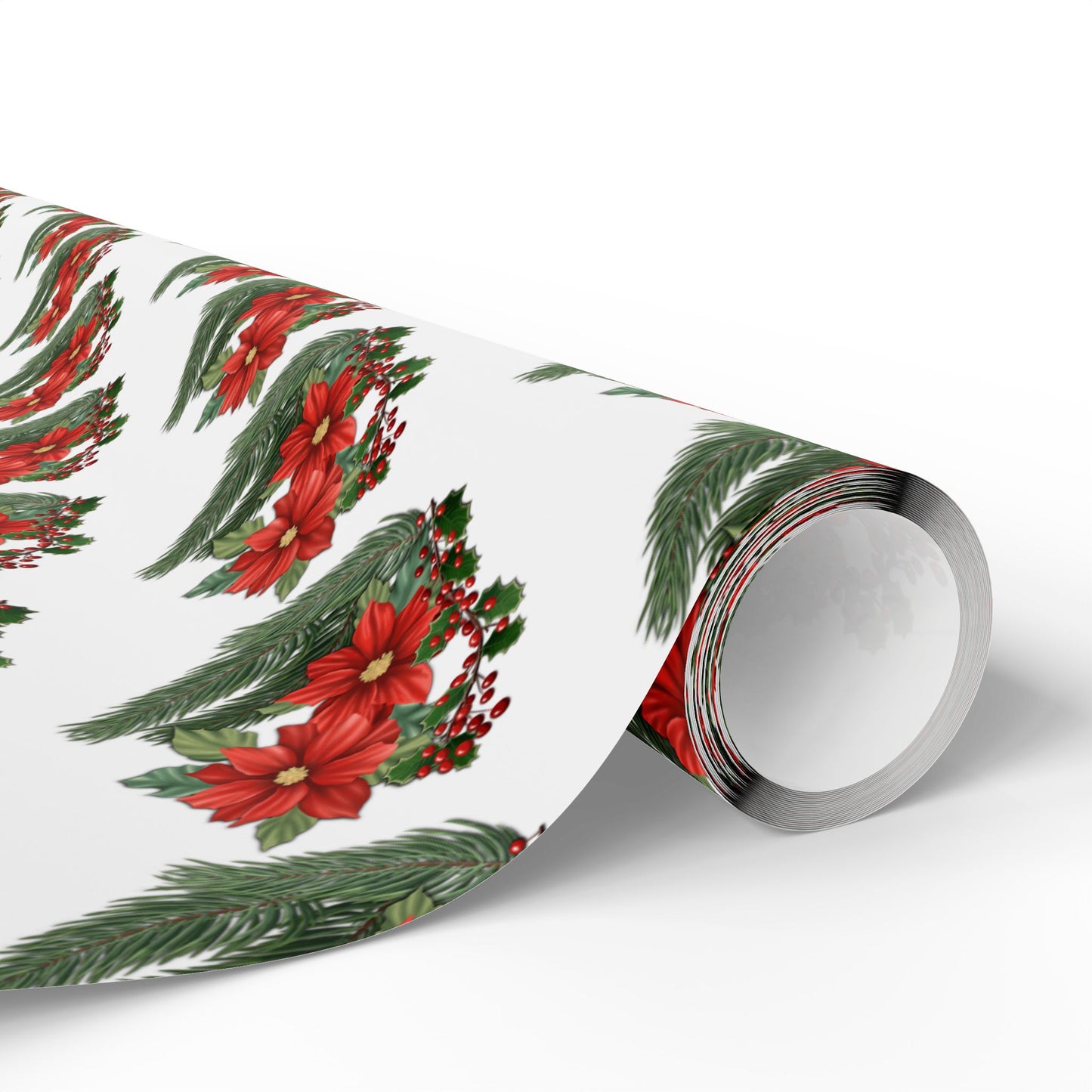 Holiday Wrapping Papers - Poinsettia, Pine and Holly Design