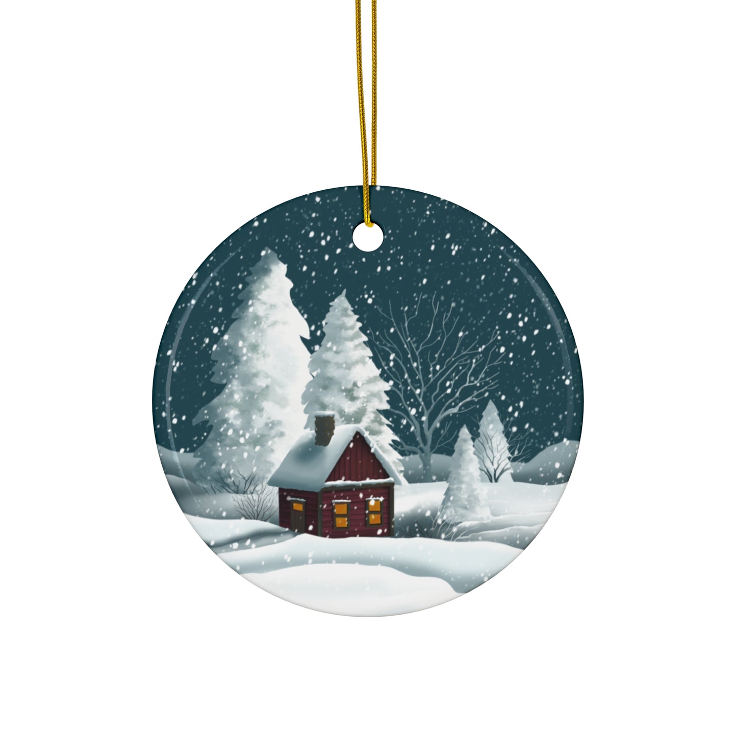 Ceramic Ornament - Snow Globe Scene