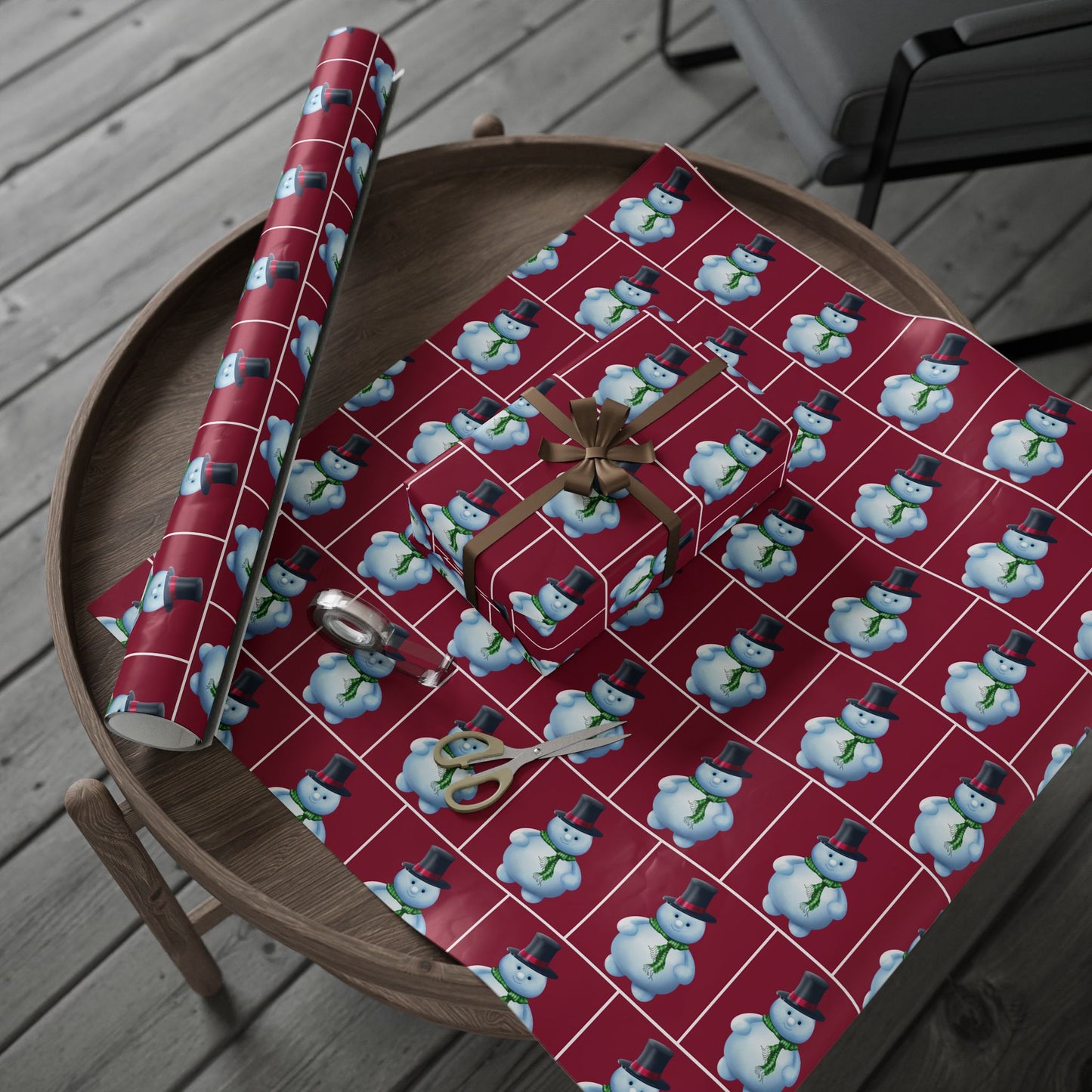 Wrapping Papers Snowman-red