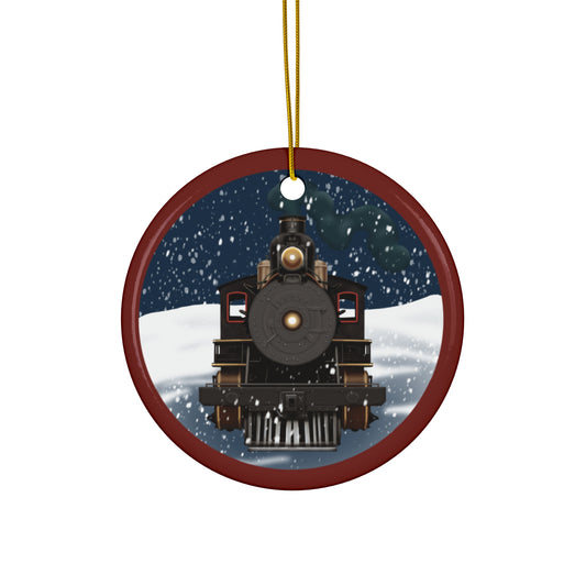 Ceramic Ornament - Steam Locomotive