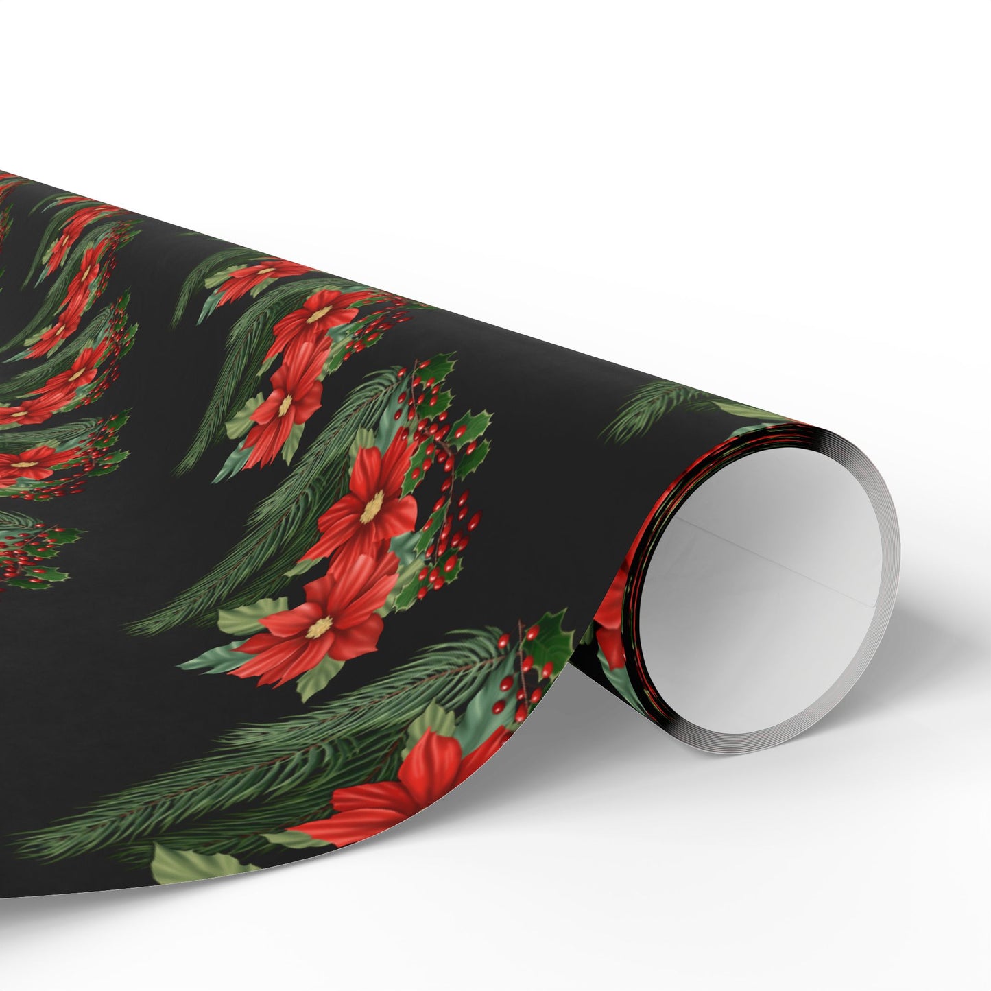 Holiday Wrapping Papers - Poinsettia, Pine and Holly Design