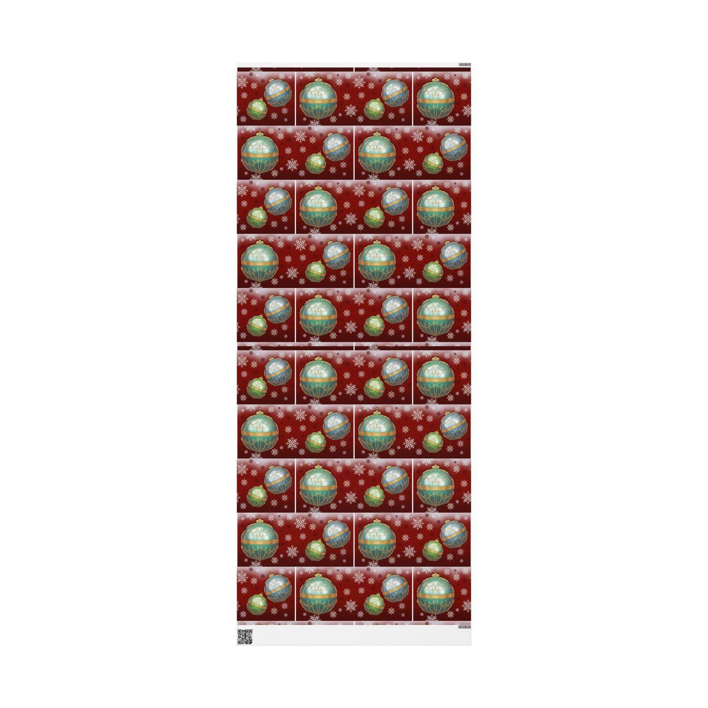 Gift Wrap Papers - Red with Christmas Ornament Design