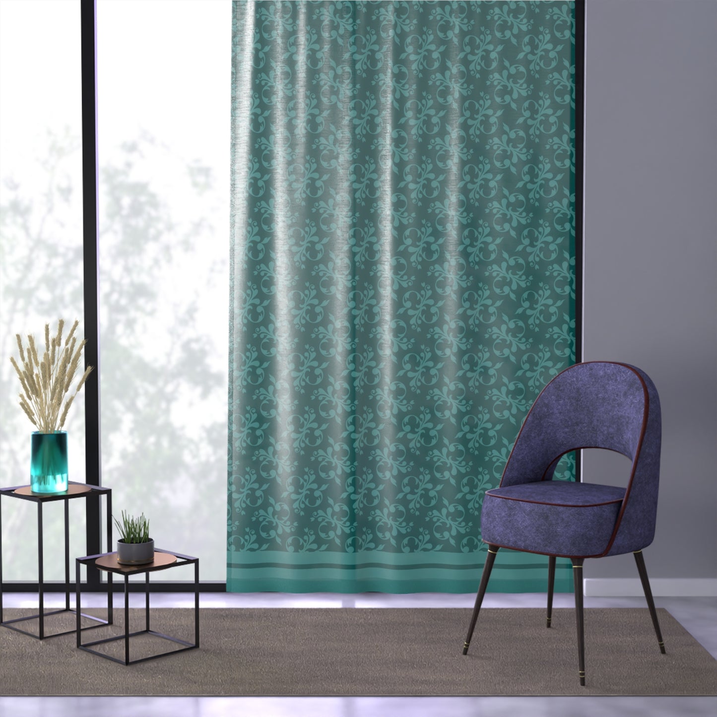 Sheer Curtain-Elegant Green Design