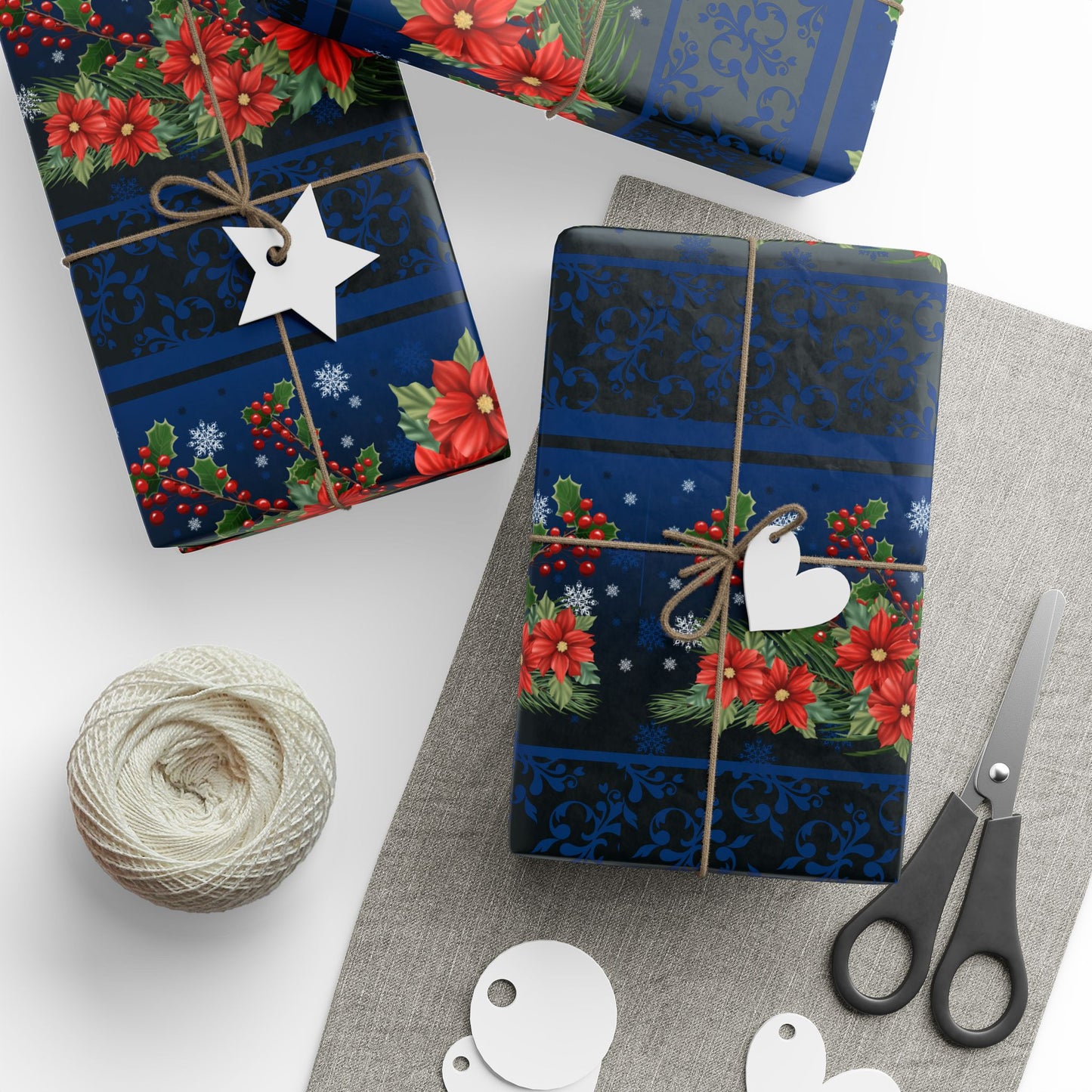 Papers - Poinsettia, Pine and Holly Design