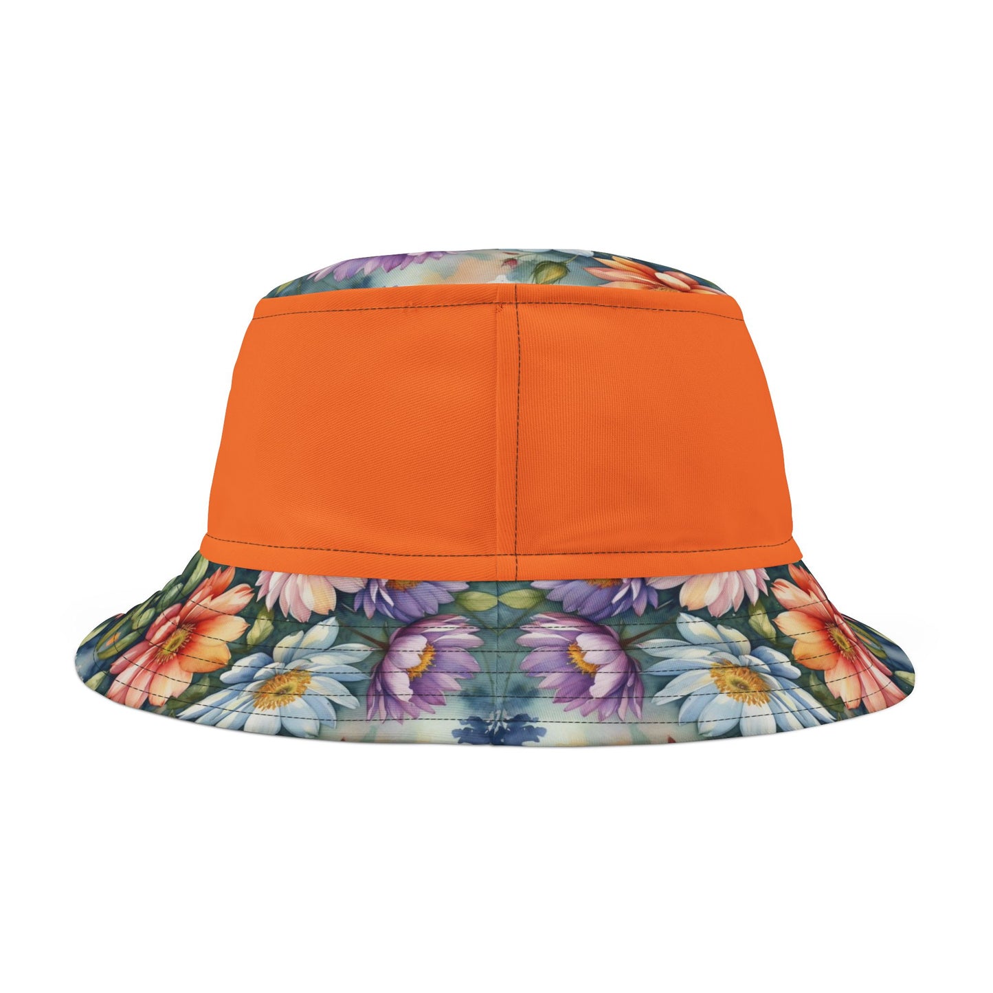 Bucket Hat (AOP) Floral pattern, Orange