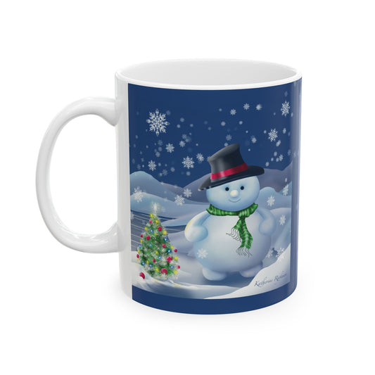 Mug - Beautiful Snowman Nighttime Snowy Christmas Scene