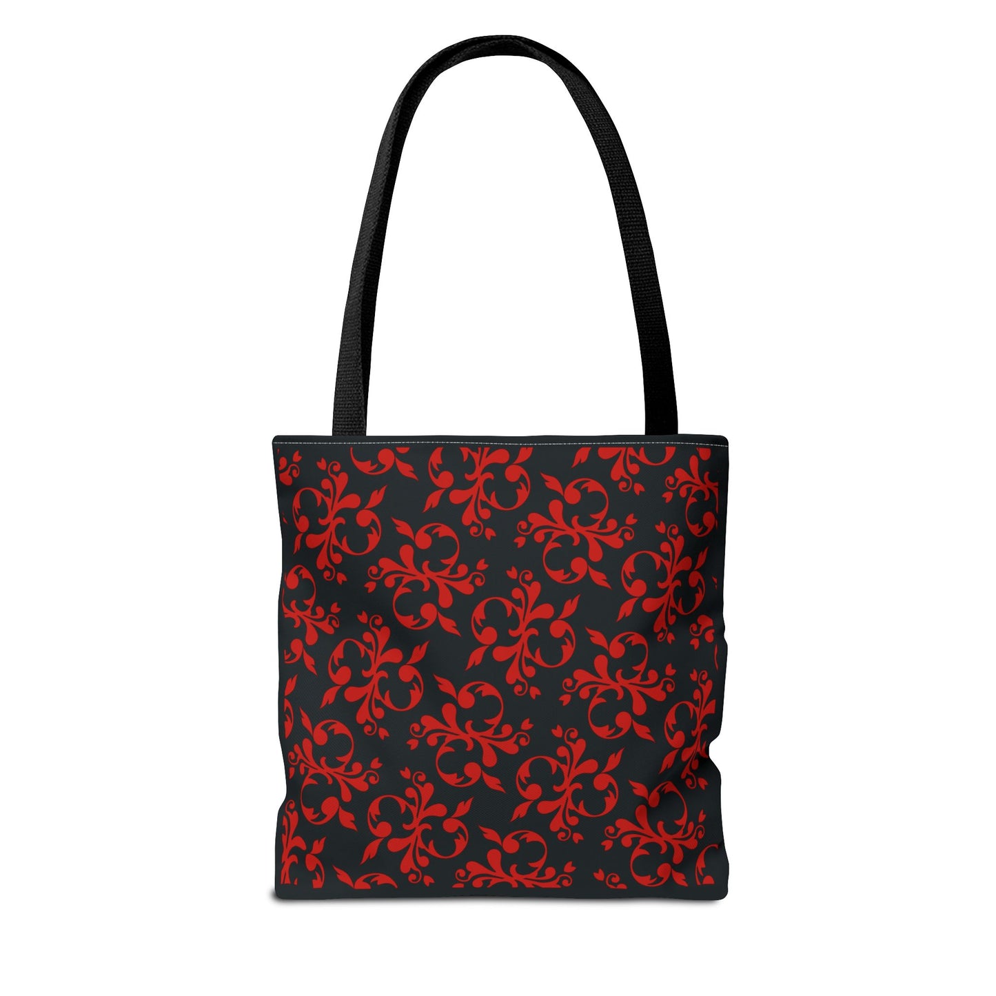 Christmas Tote Bag with Poinsettias, Pine, and Holly Design