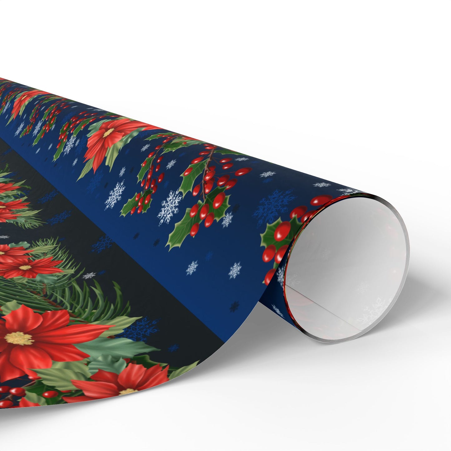 Wrapping Papers - Poinsettia, Pine and Holly Design