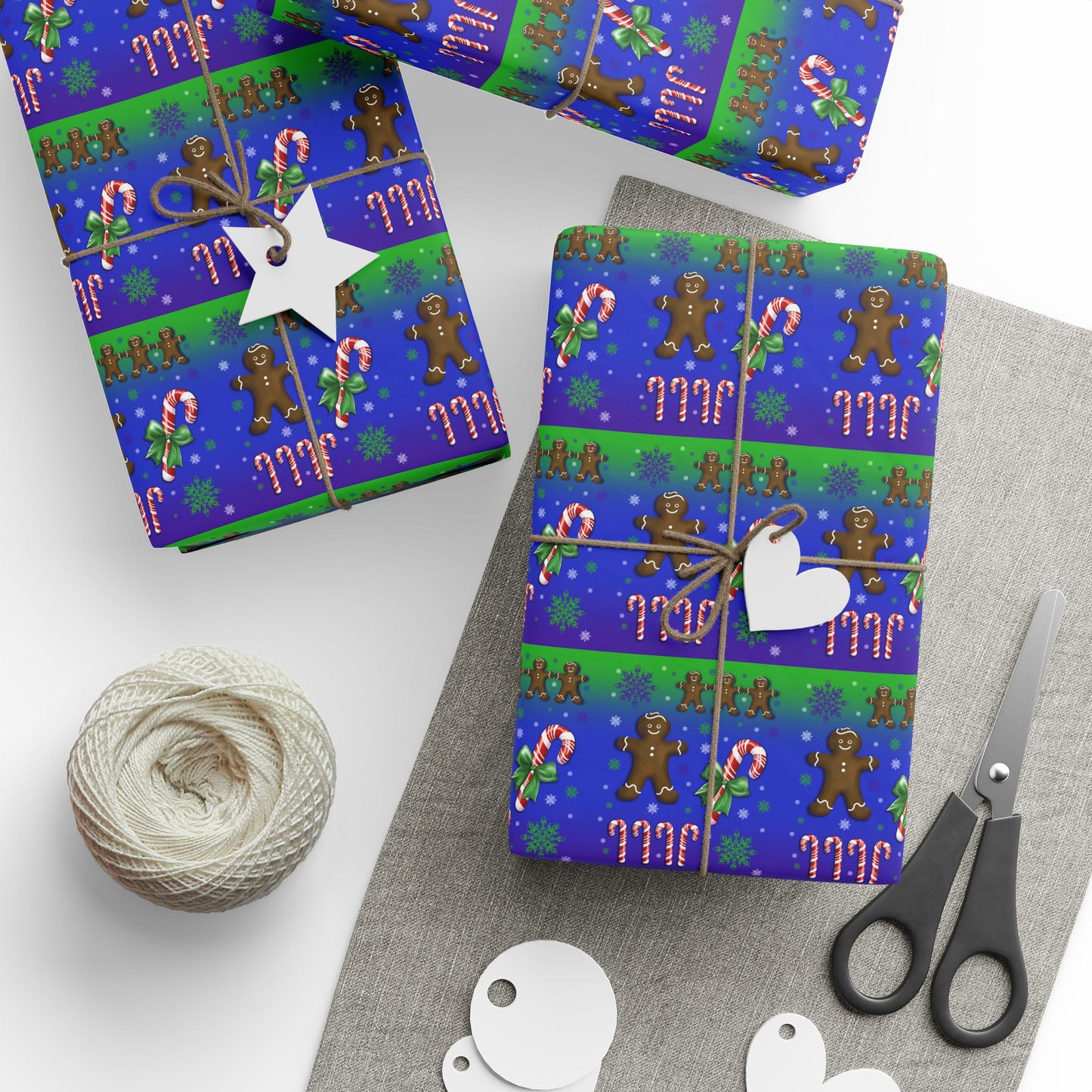 Gift Wrap - Gingerbread Man and Candy Canes