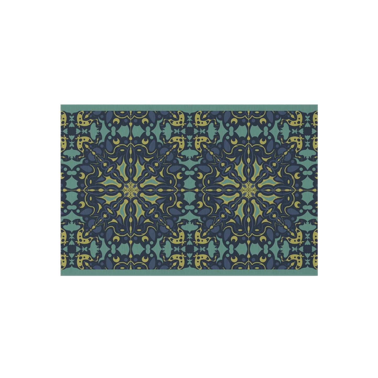 Outdoor Rug - Blue Green Design