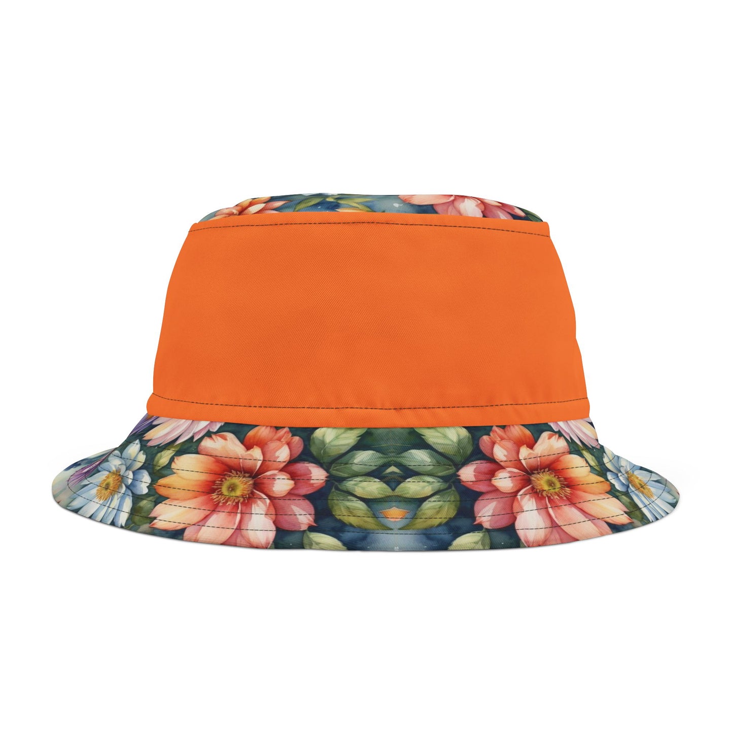 Bucket Hat (AOP) Floral pattern, Orange