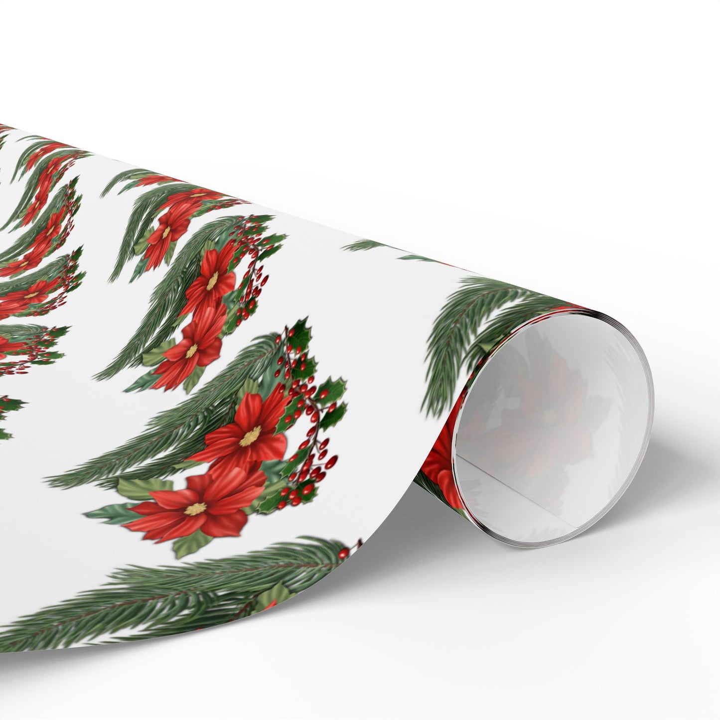 Holiday Wrapping Papers - Poinsettia, Pine and Holly Design