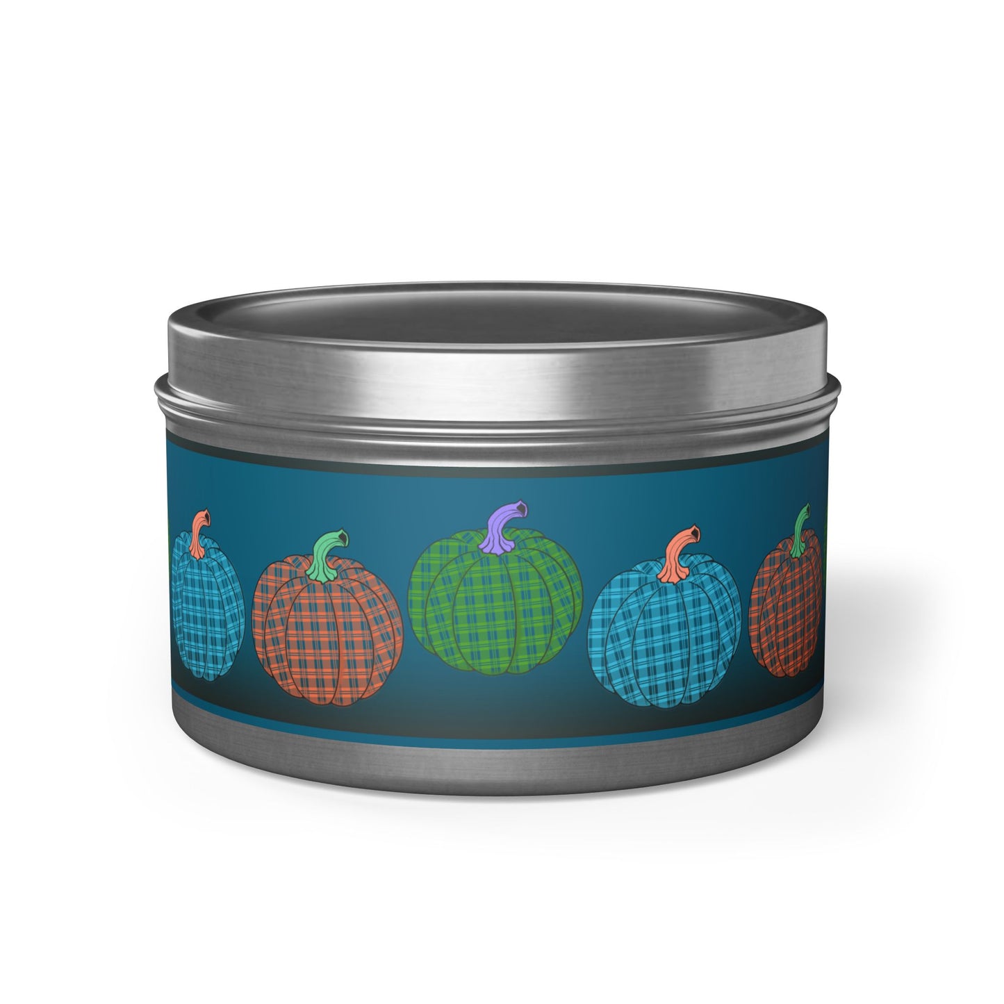 Tin Candles Plaid Pumpkins