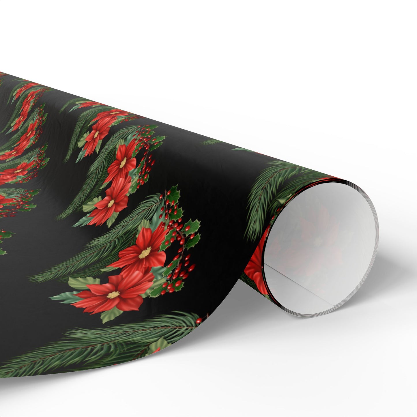 Holiday Wrapping Papers - Poinsettia, Pine and Holly Design