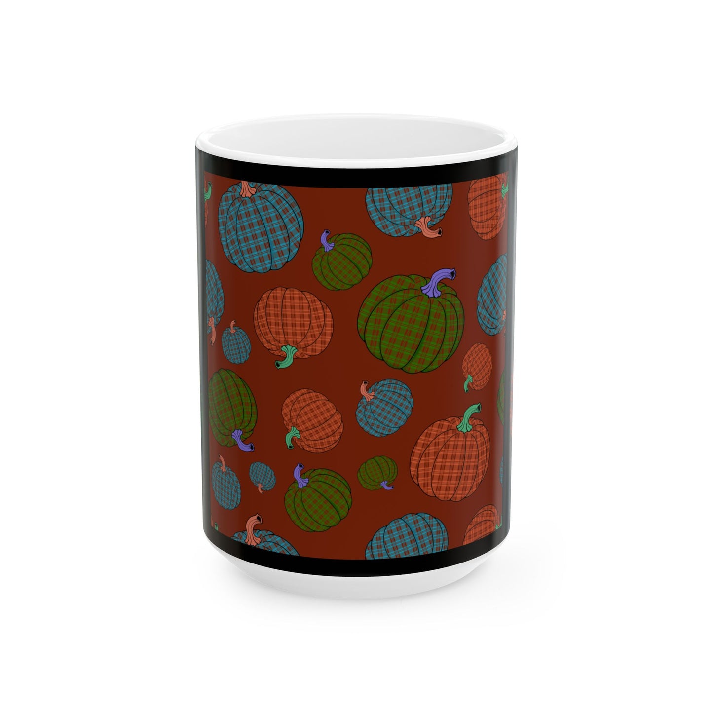 Plaid Pumpkin Mug