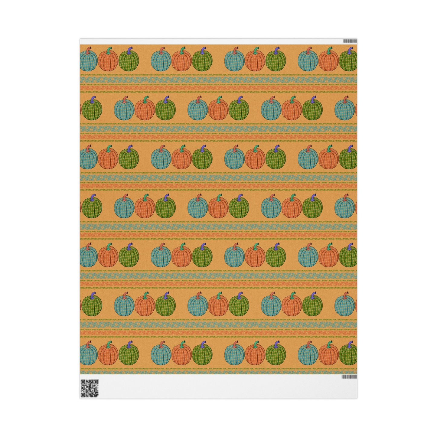 Wrapping Paper Autumn Plaid Pumpkins