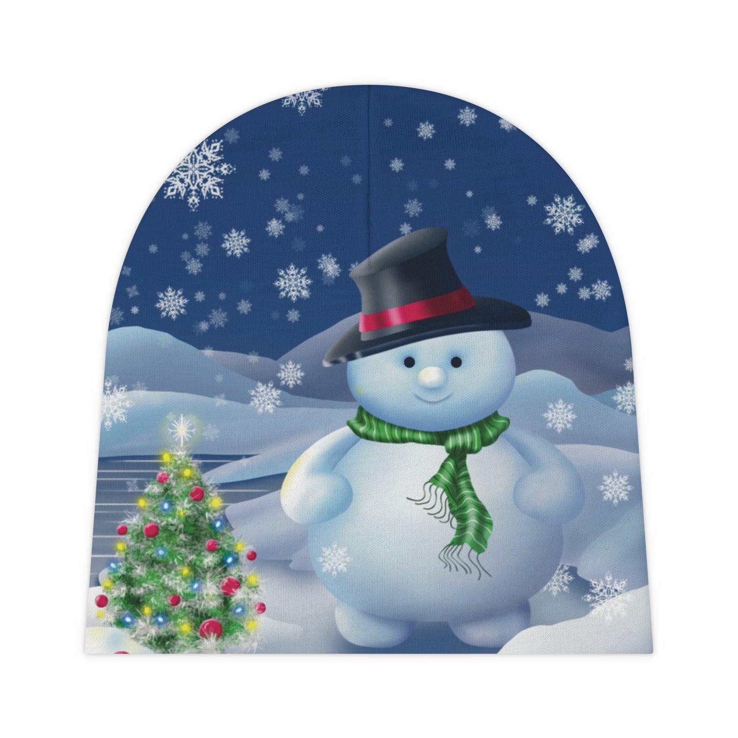 Baby Beanie (AOP) Snowman