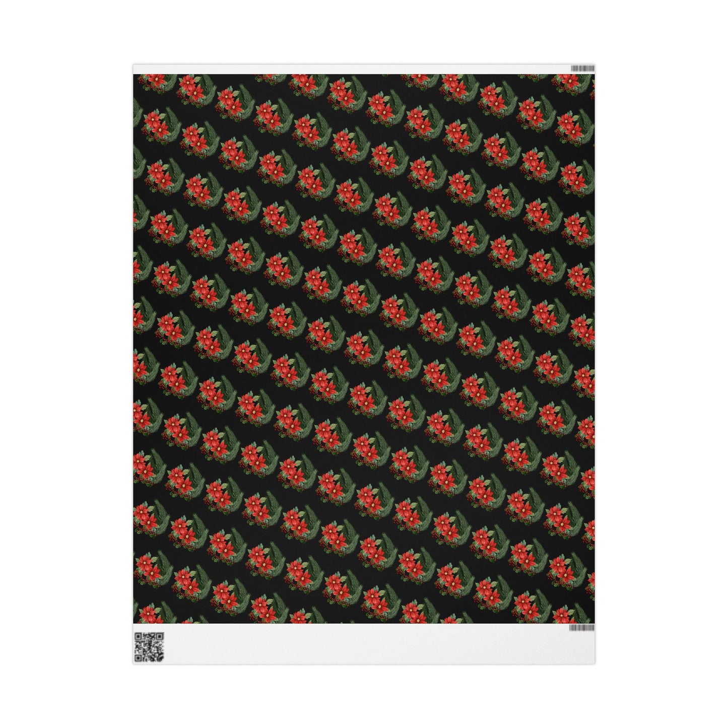 Holiday Wrapping Papers - Poinsettia, Pine and Holly Design