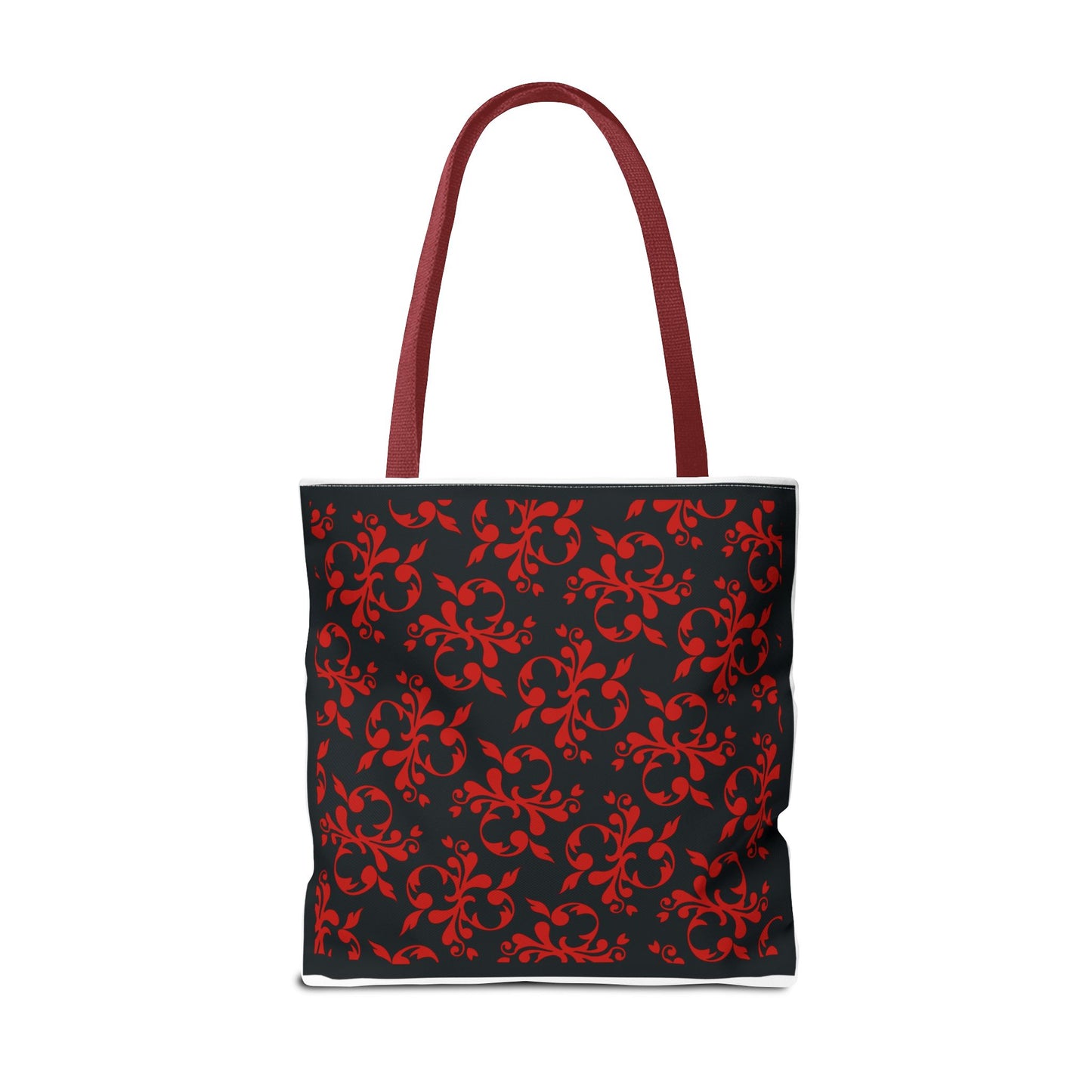 Christmas Tote Bag with Poinsettias, Pine, and Holly Design