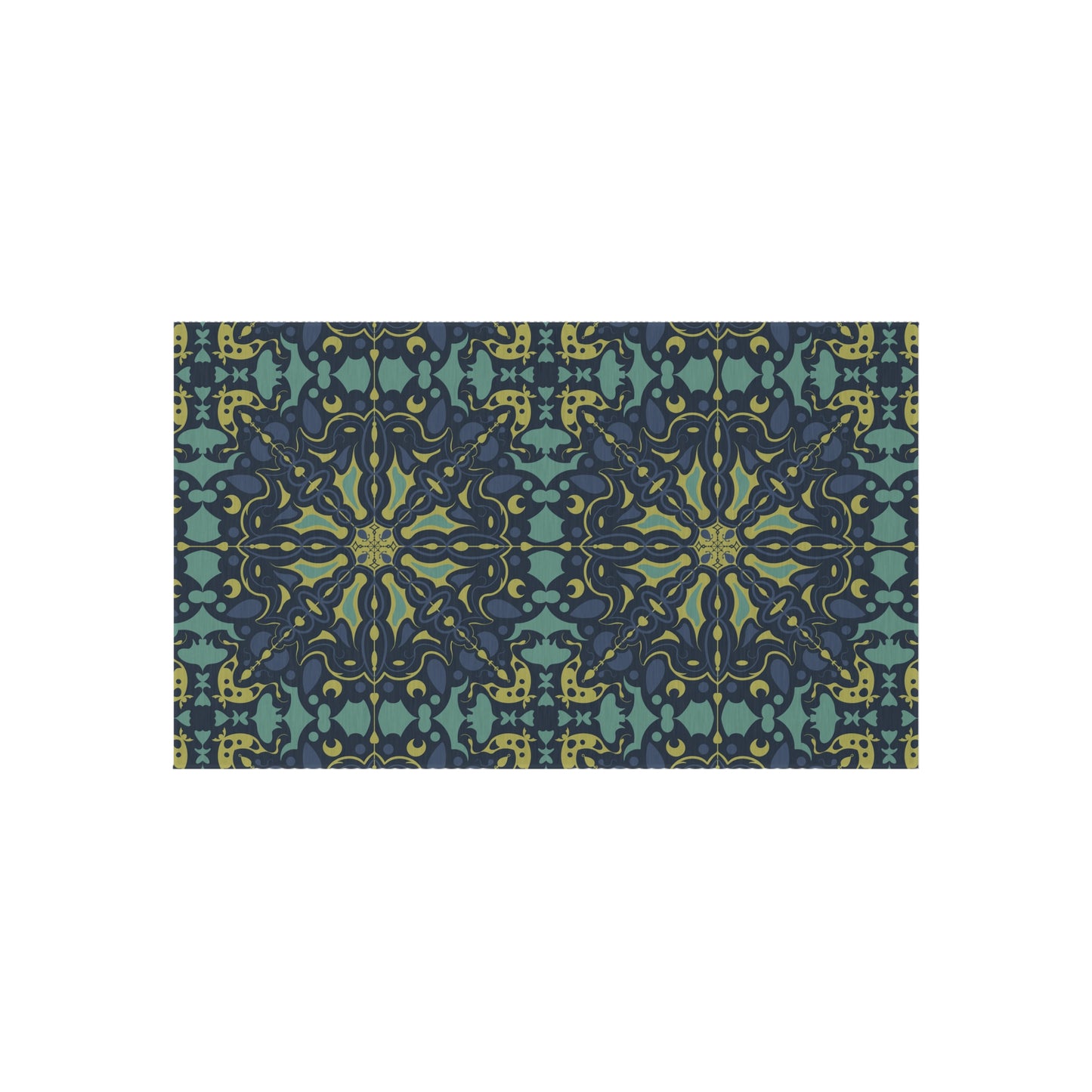 Outdoor Rug - Blue Green Design